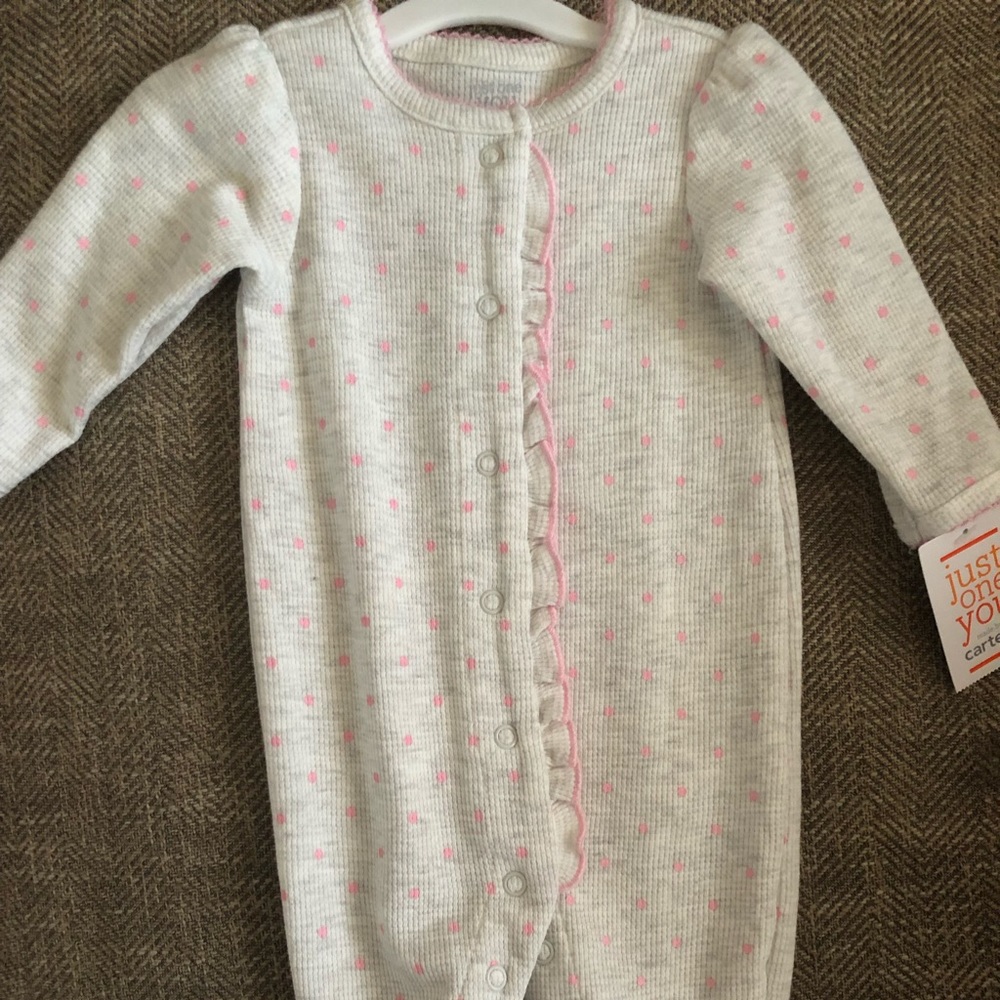 Carters polka dot footie NWT